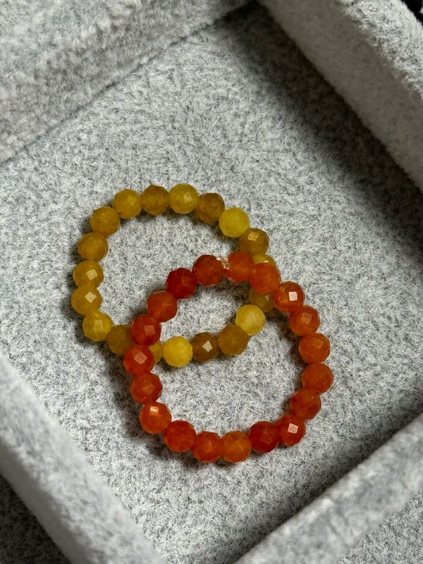 Rings Seed Beads Yellow Orange