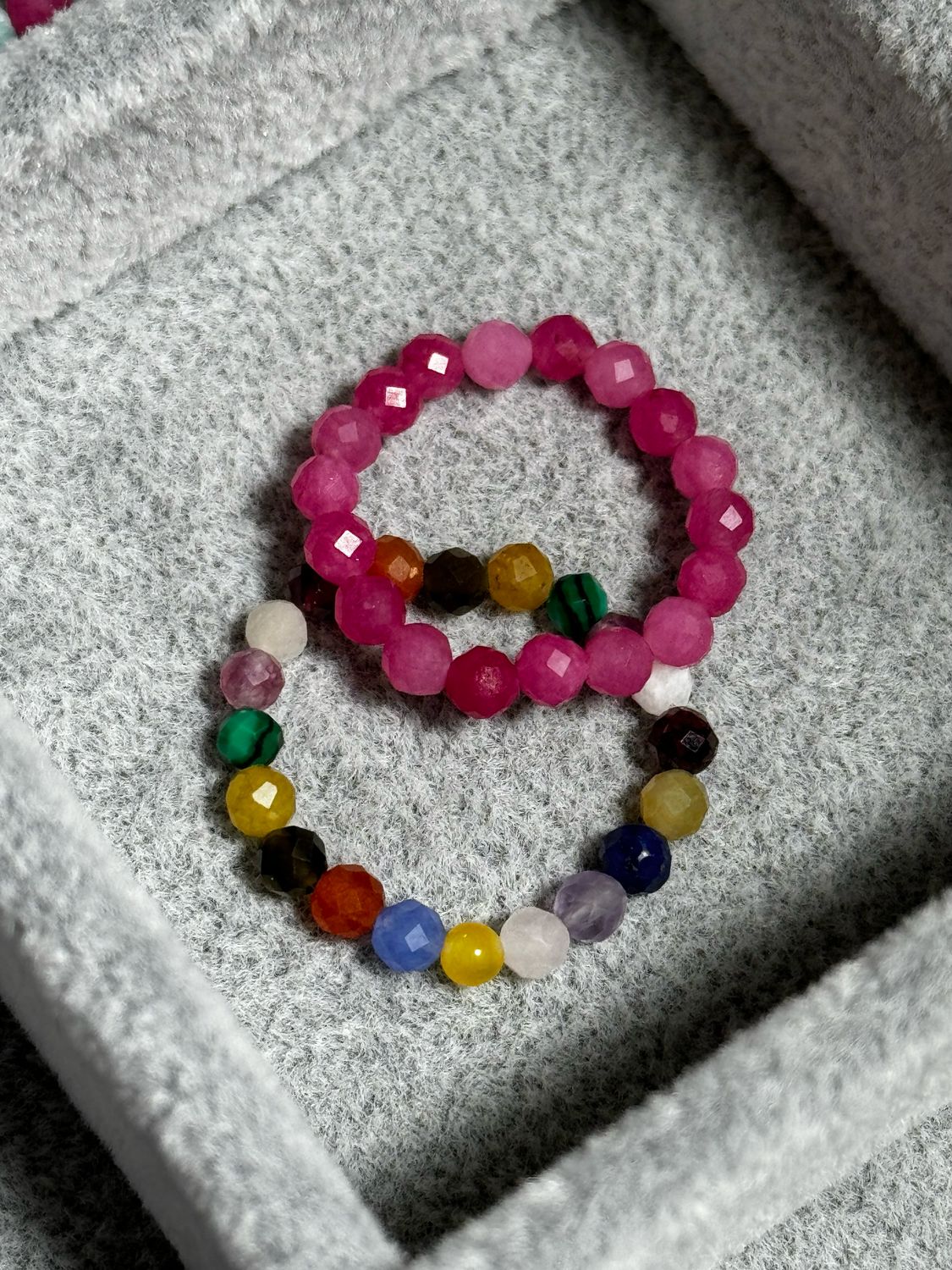 Rings Seed Beads Pink/Colored