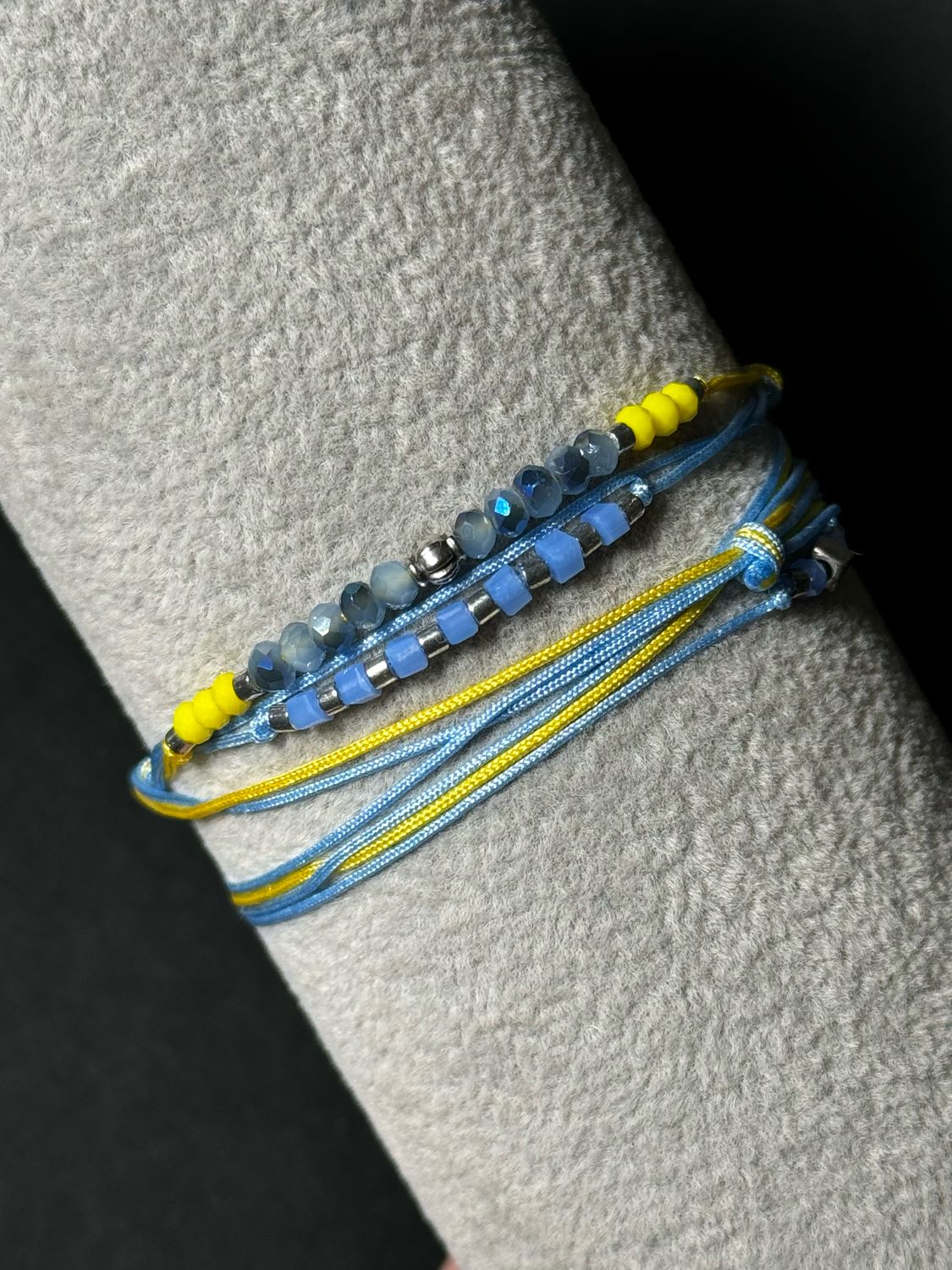 Bracelet Seed Beads Light Blue Yellow