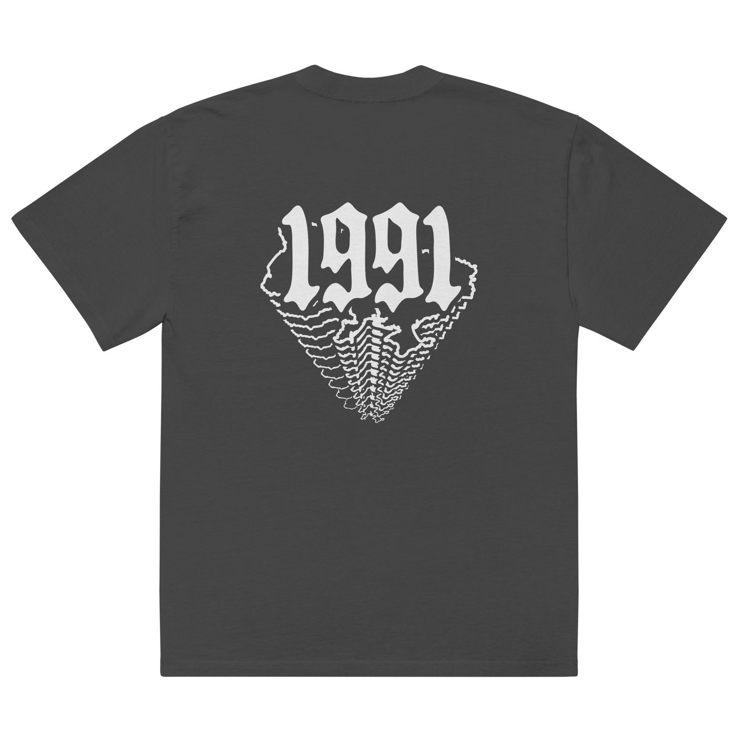 Unisex 1991 Oversized Faded T-Shirt Grey