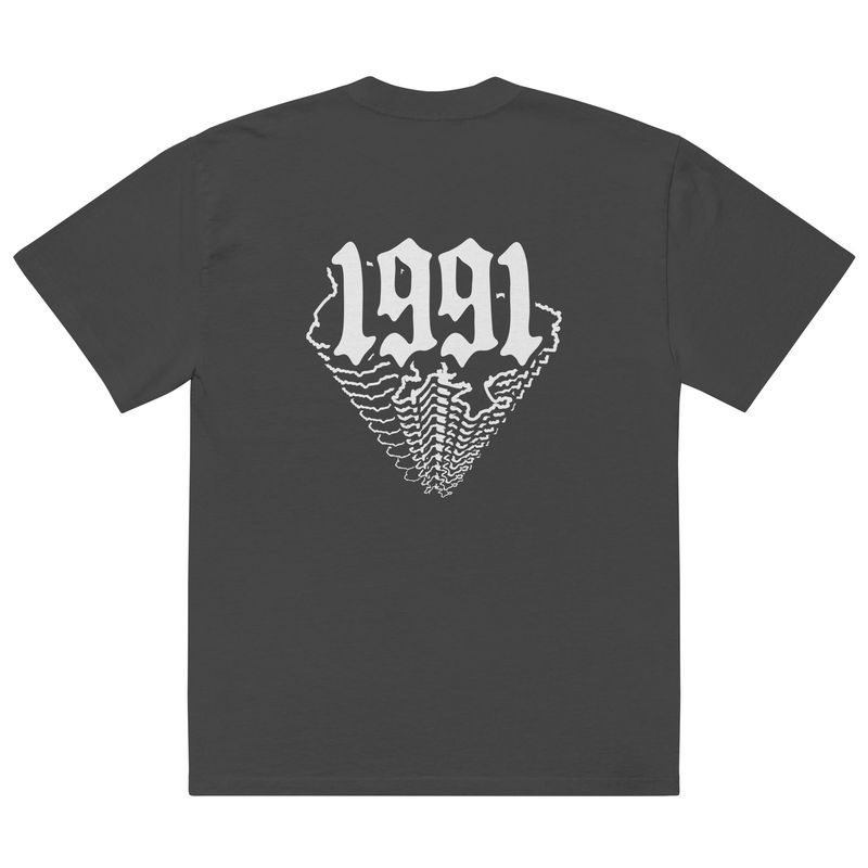 Unisex 1991 Oversized Faded T-Shirt Grey