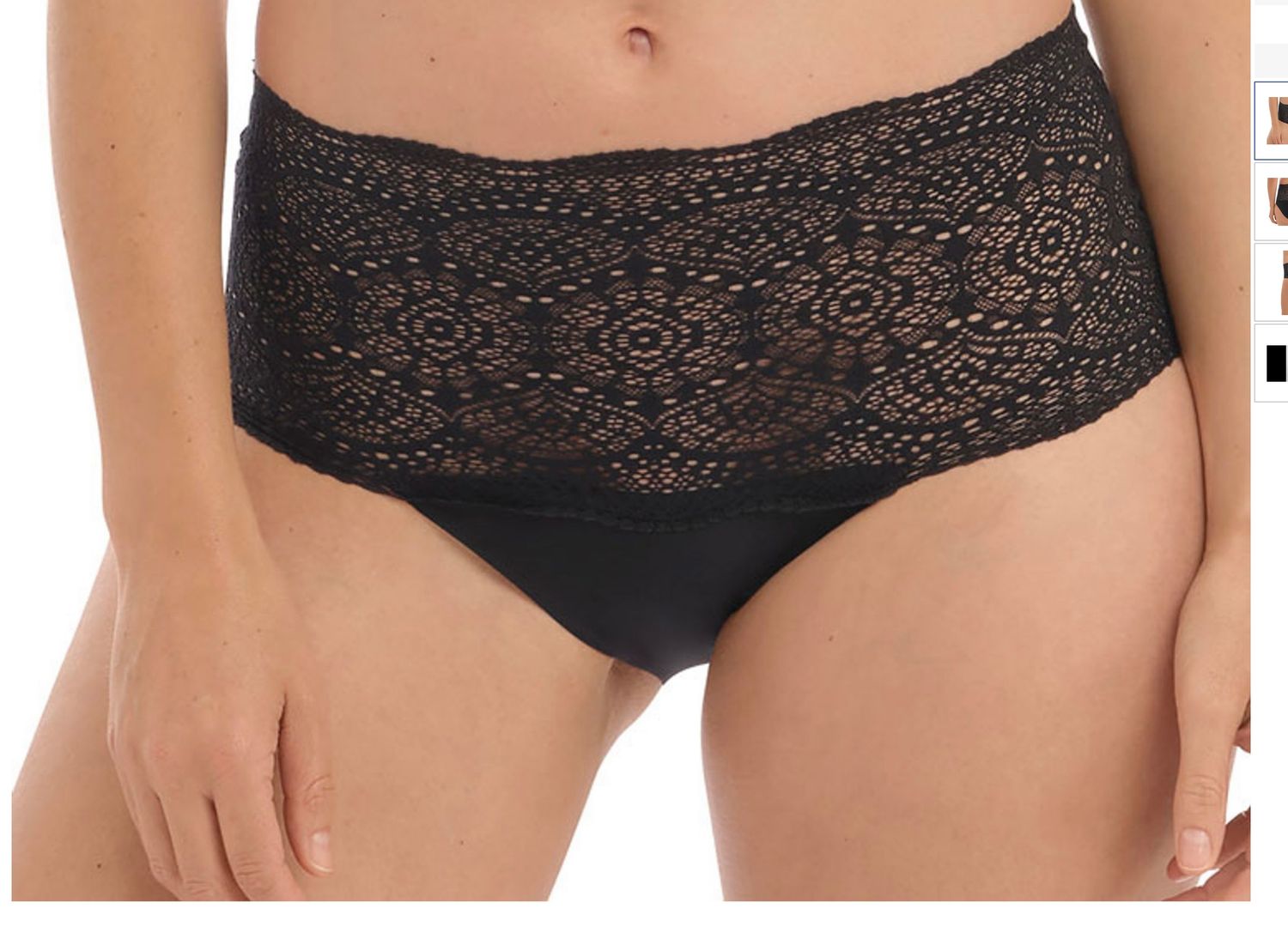 LACE EASE INVISIBLE STRETCH FULL BRIEF ONE SIZE, Color: BLACK
