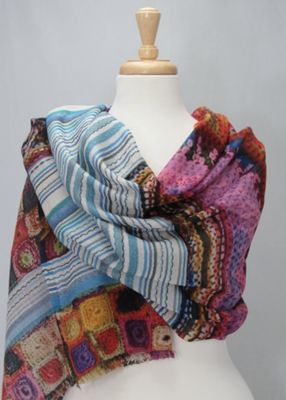 BORDER DIGITAL PRINT SHAWL