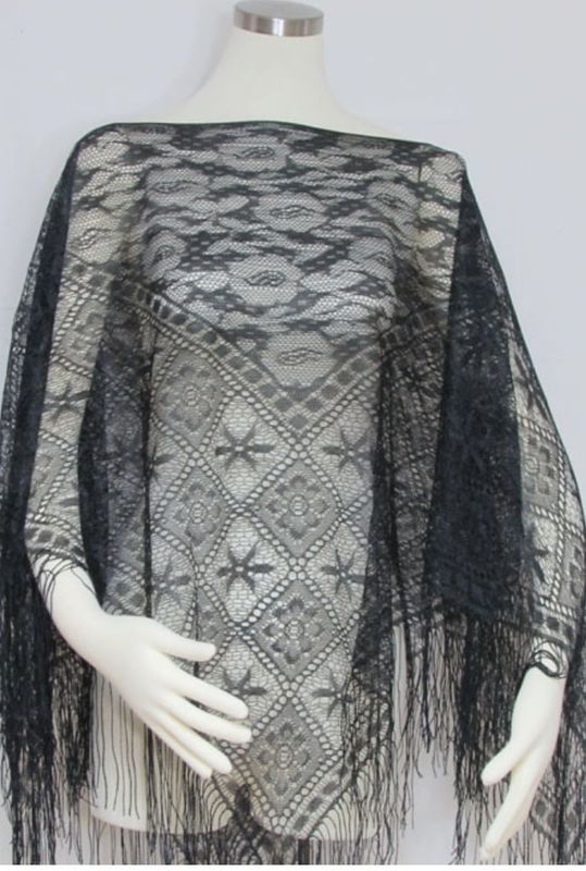 BLACK LACE PONCHO