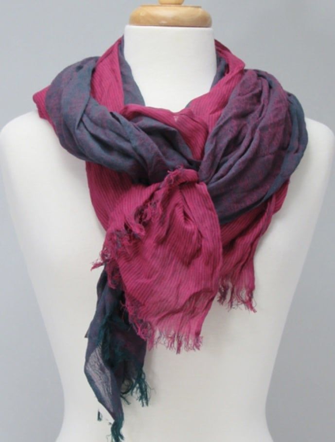 BLOCK PIN STRIPE SHAWL
