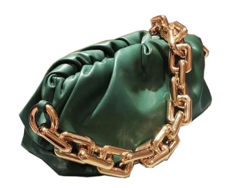 SOFT BAG WITH GOLD CHAIN STRAP