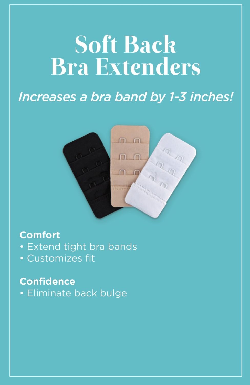 BRA EXTENDERS 3 PACK (WT, BK, BG)