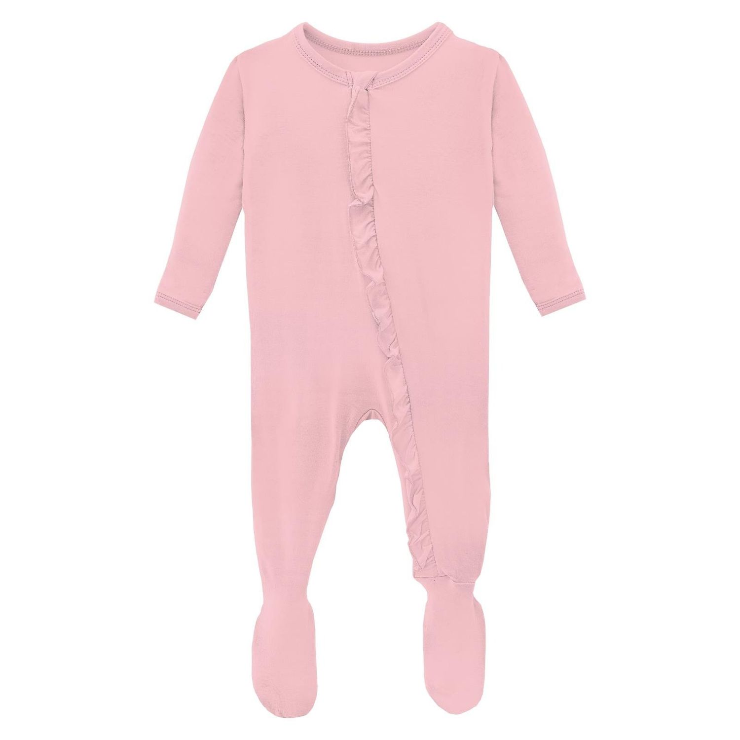 Kickee Pants Solid Ruffle Footie 2 Way Zipper