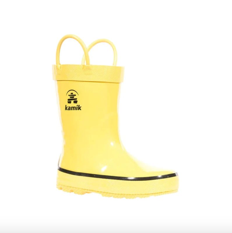 Kamik Splashed Rainboot, Color: Yellow, Size: 3