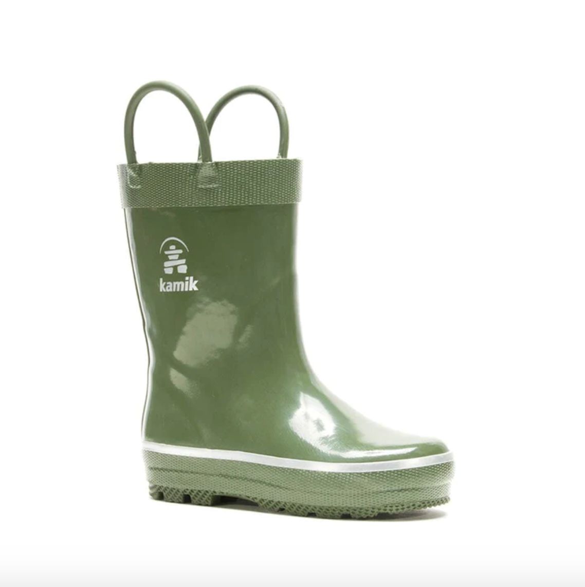 Kamik Splashed Rainboot, Color: Olive, Size: 5