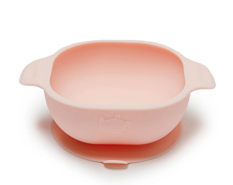 LouLou Lollipop Silicone Bowl + Silverware , Color: Pink Bowl