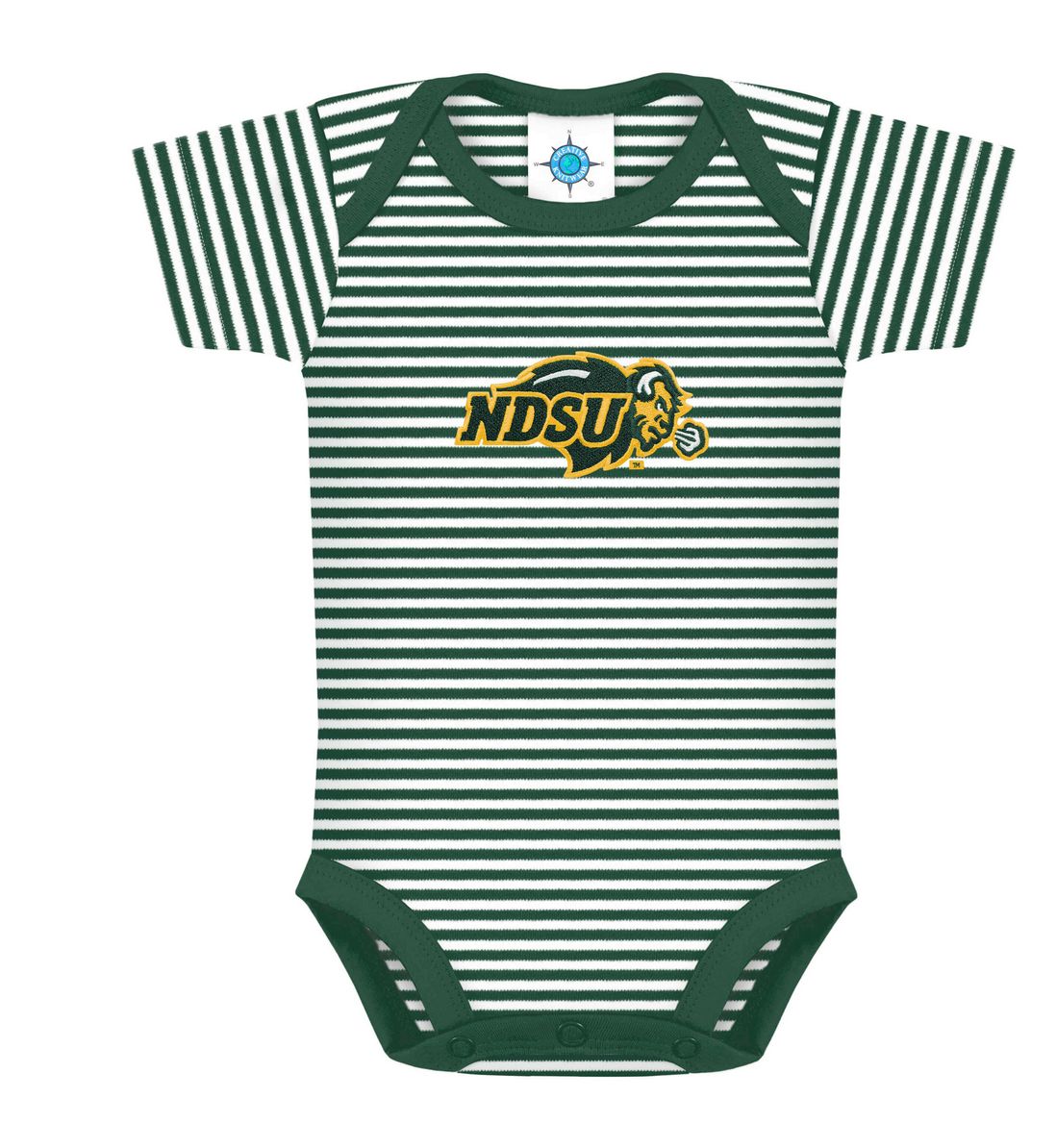 NDSU Striped Bodysuit #434, Color: Green, Size: 3-6m
