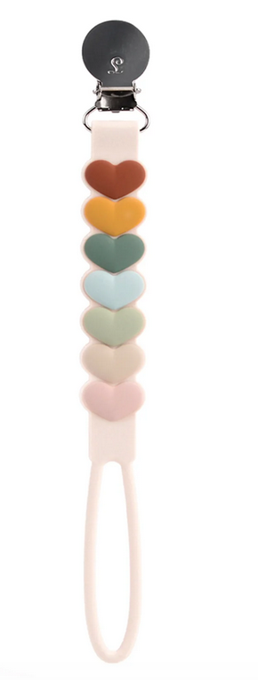  LouLou Lollipop Silicone Pacifier Clip, Color: Sweetheart Multi