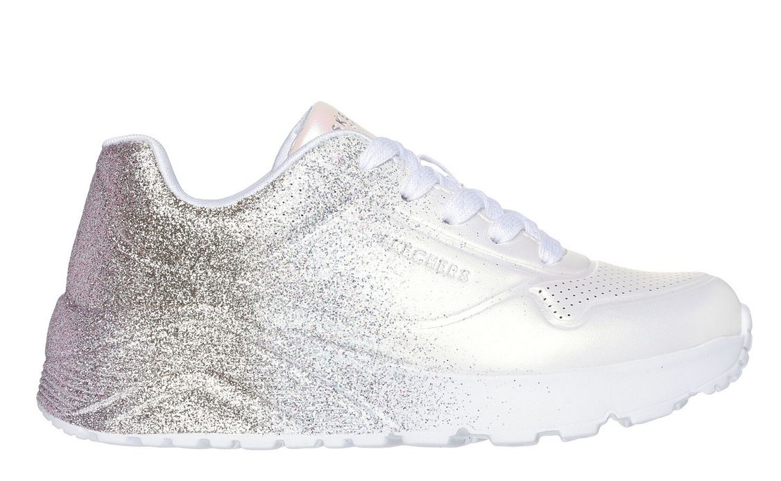 Skechers uno lite metallic shimmers , Color: White multi, Size: 12