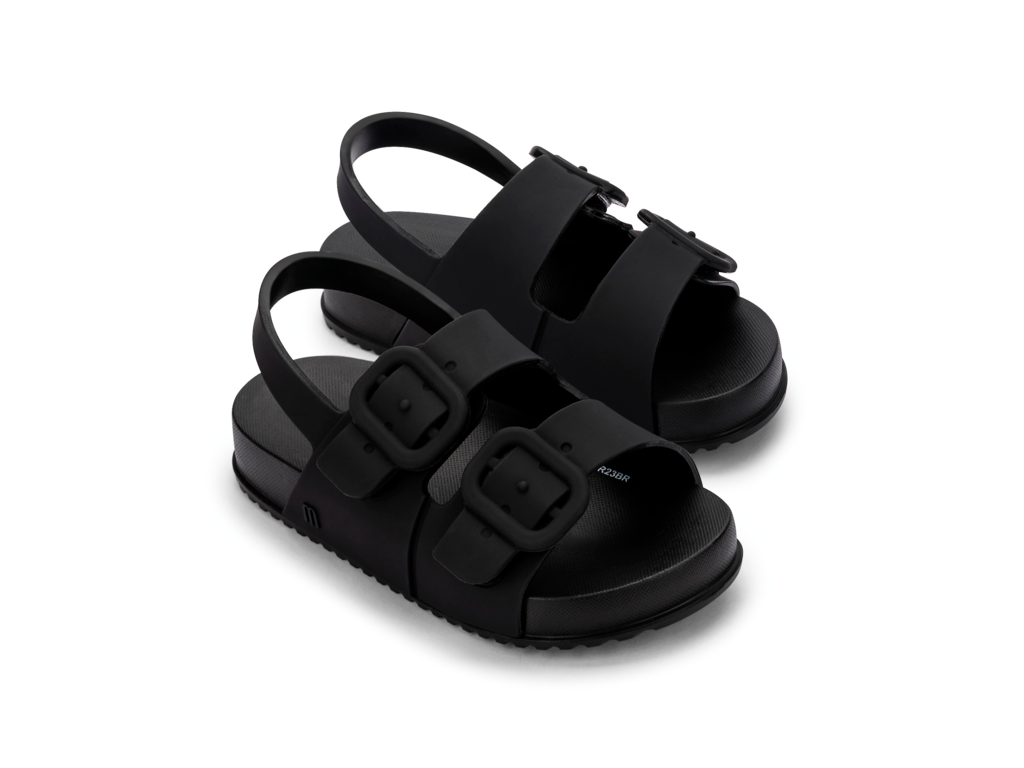 Mini Melissa Cozy Sandal, Color: Black, Size: 5