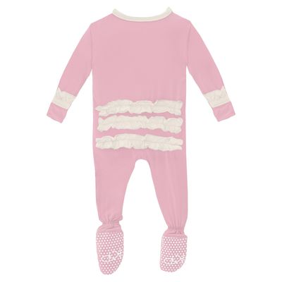 Kickee Pants Solid Ruffle Footie 2 Way Cake Pop Zipper