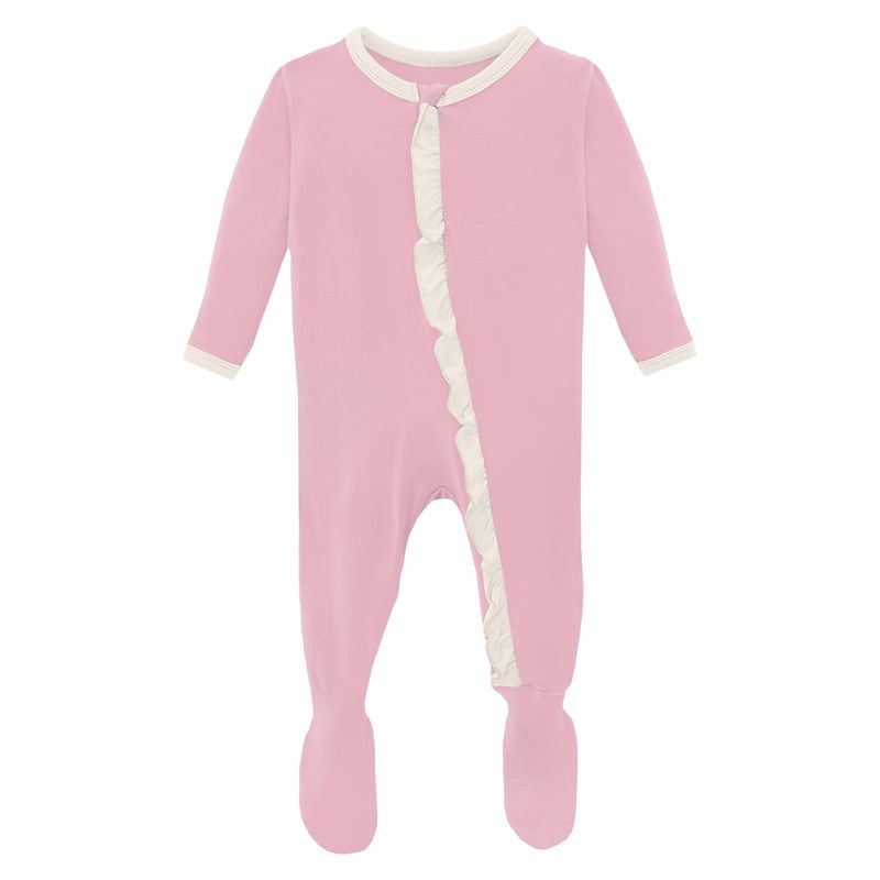 Kickee Pants Solid Ruffle Footie 2 Way Cake Pop Zipper