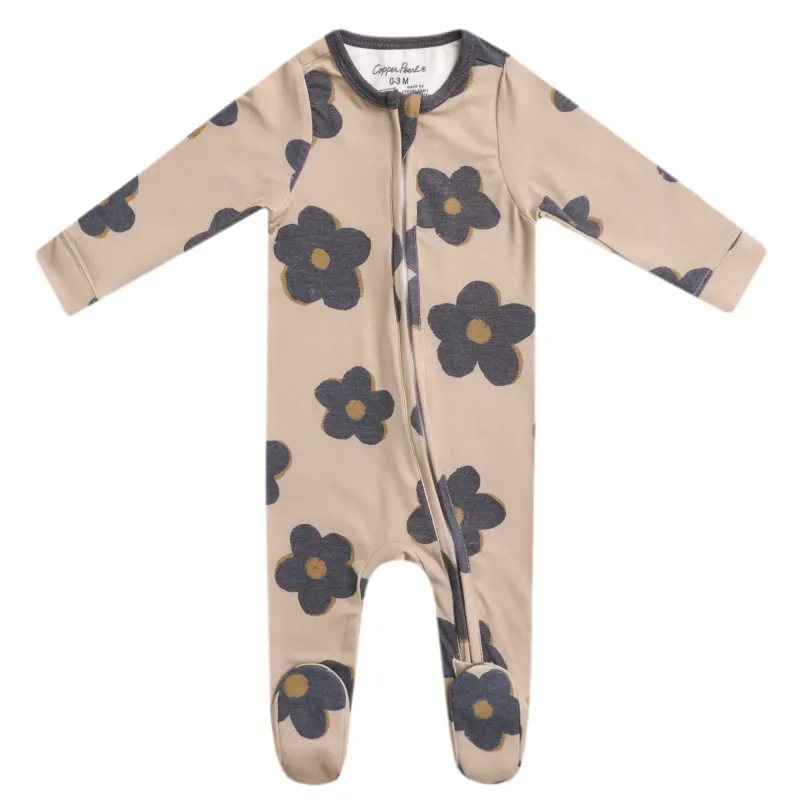 Copper Pearl Footie Zip Gemma