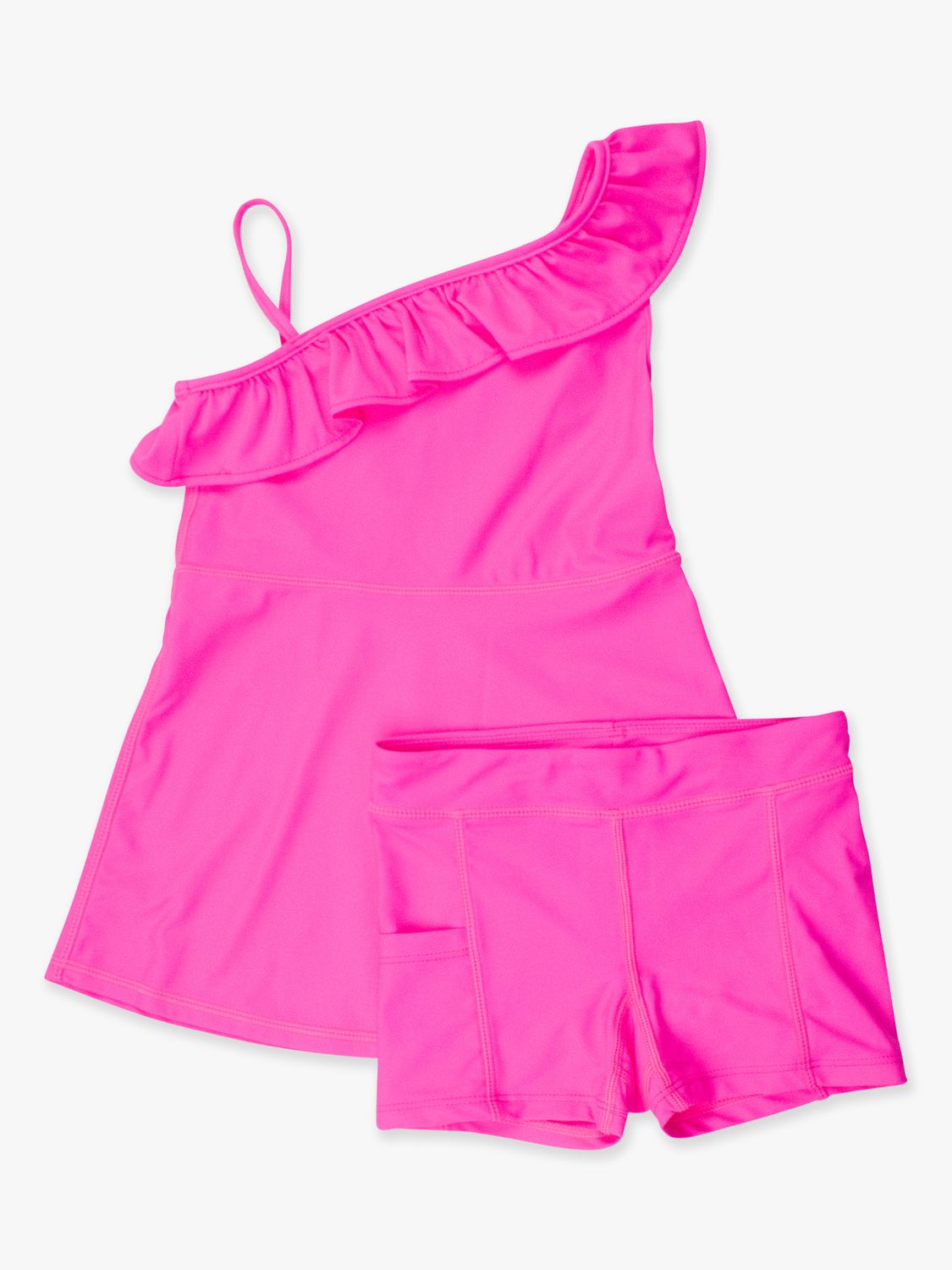 Ruffle Butts Active Tennis Dress and Bike Short Set, Color: *NEON MAGENTA, Size: 2T