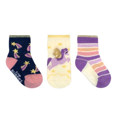 Robeez 3 pack Socks Infant Unicorn