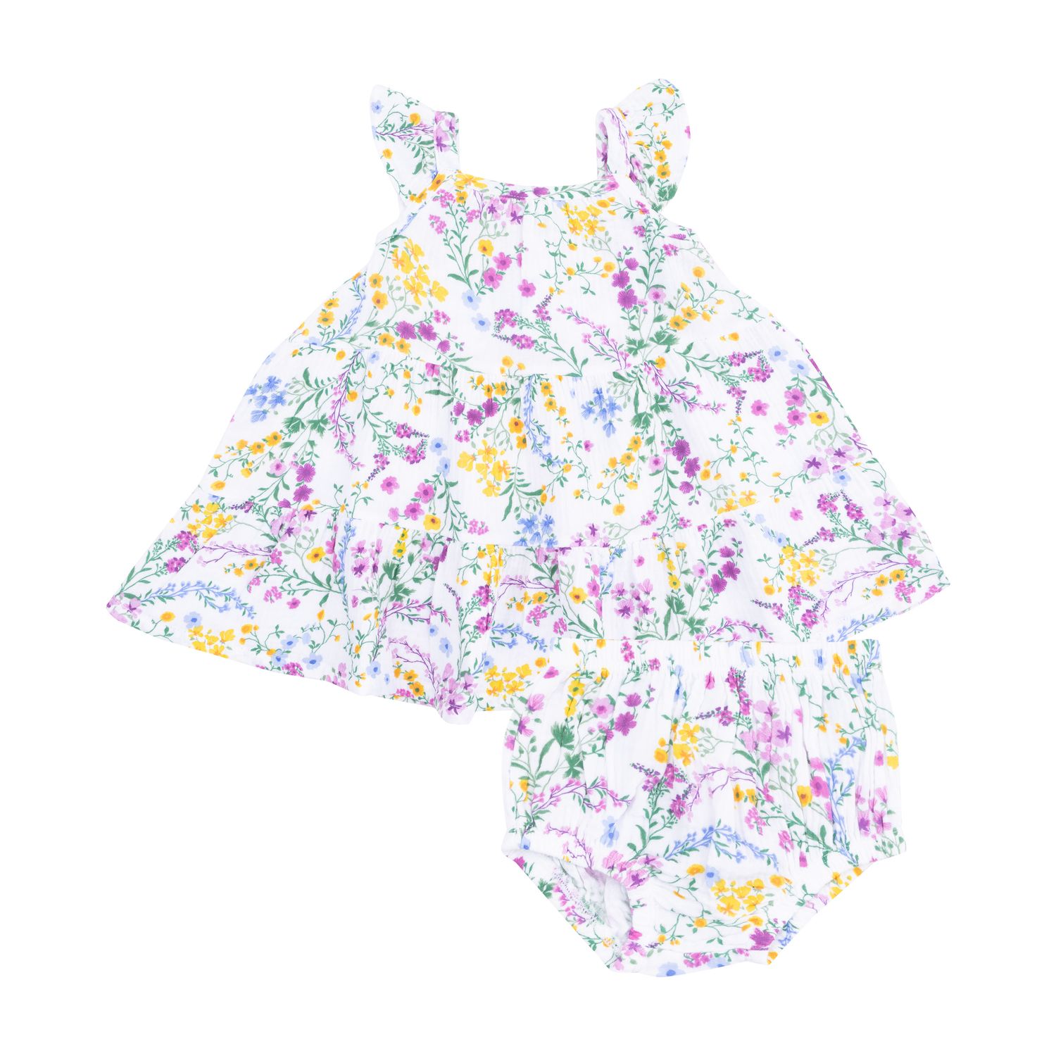 Angel Dear Twirly Sundress &amp; Diaper Cover, Color: Cottage Climbing Floral MULTI, Size: 12-18M