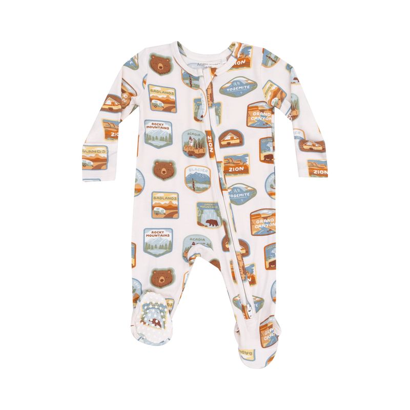 Angel Dear 2 Way Zipper Footie  National Park Patches