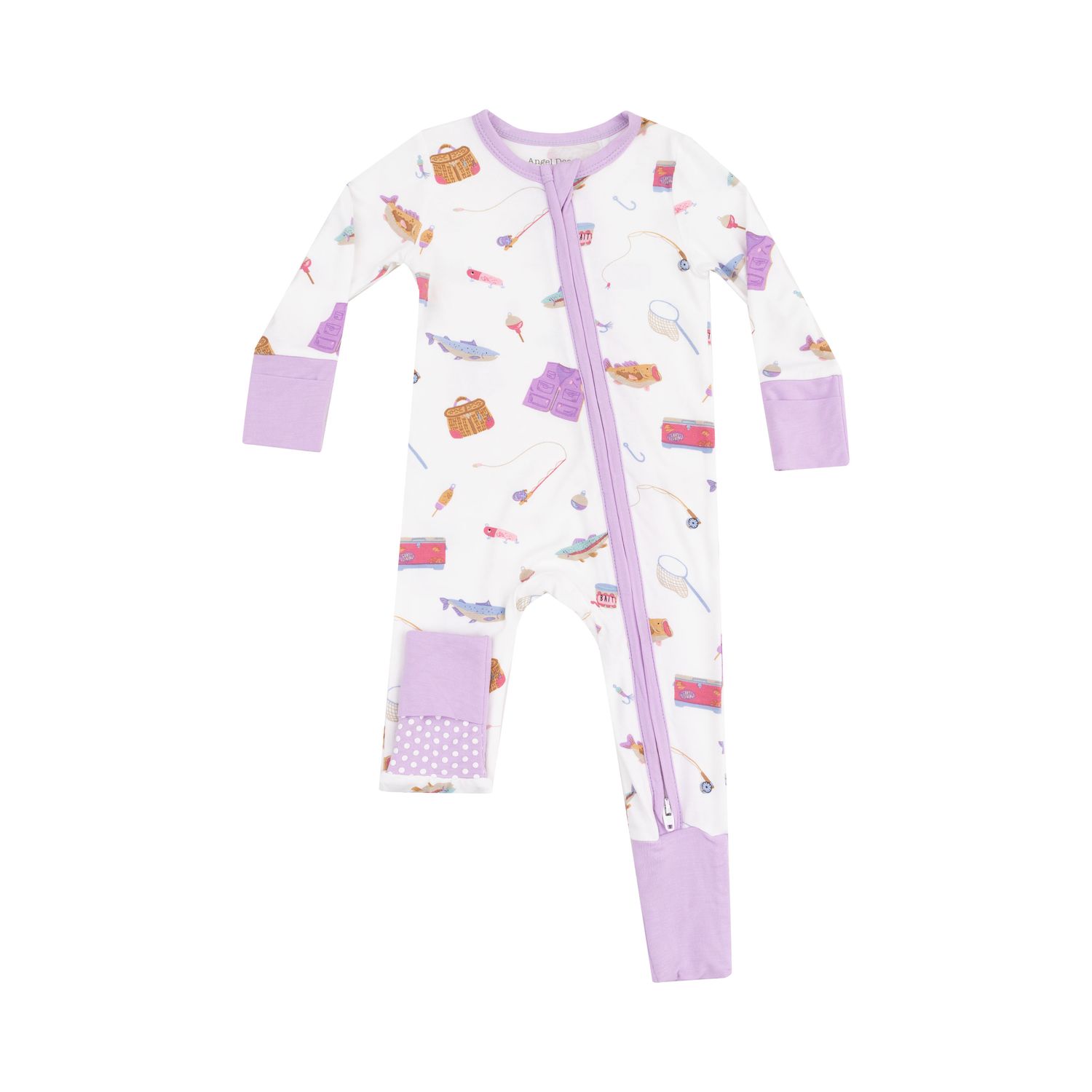 Angel Dear 2 Way Zipper Romper Fishing Things , Color: PINK, Size: 0-3M