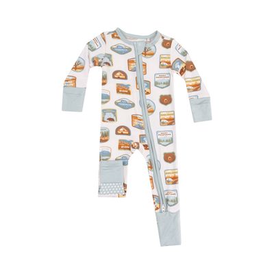Angel Dear 2 Way Zipper Romper National Park Patches