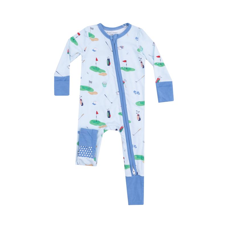 Angel Dear 2 Way Zipper Romper Golf Things Blue