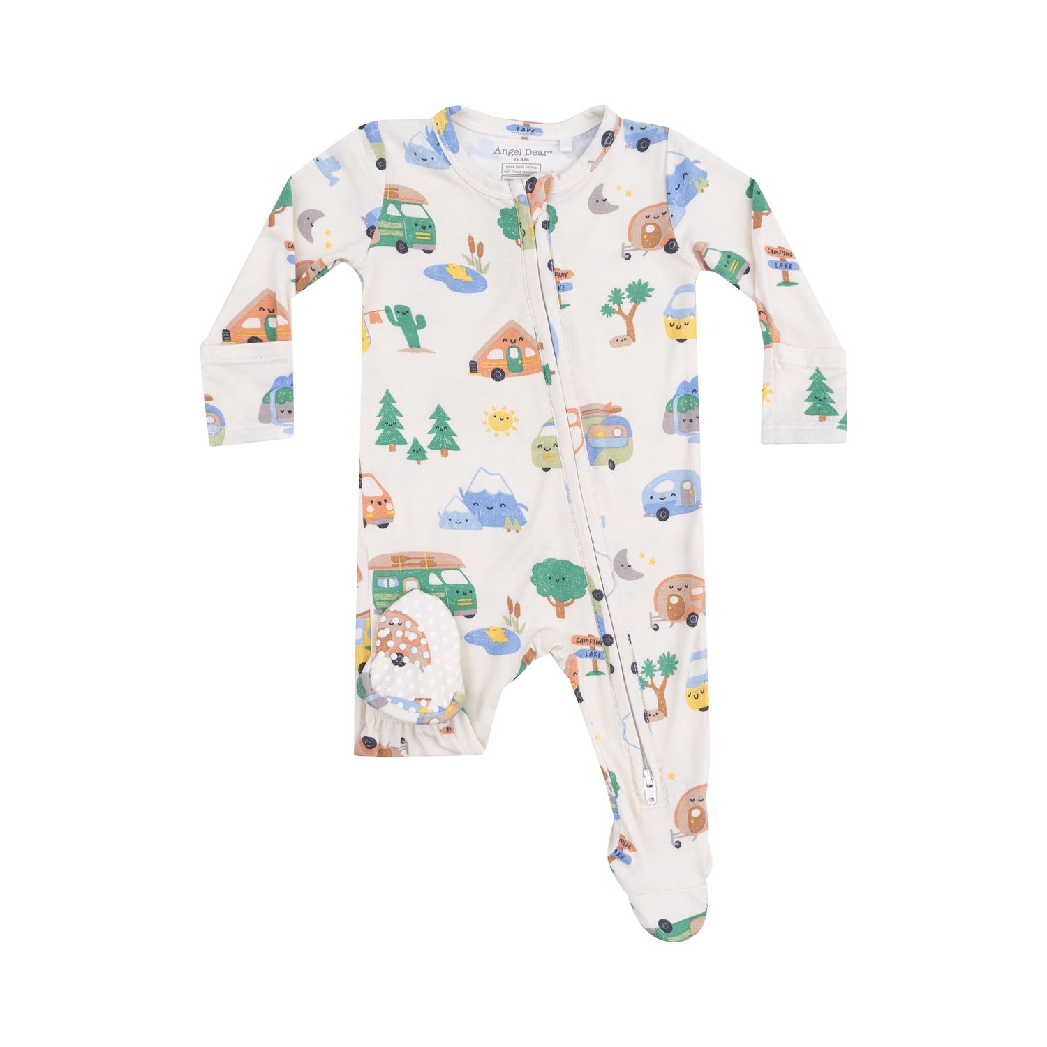 Angel Dear 2 Way Zipper Footie Friendly Campers, Color: MULTI, Size: 0-3M