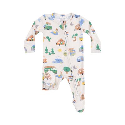 Angel Dear 2 Way Zipper Footie Friendly Campers, Color: MULTI, Size: 0-3M