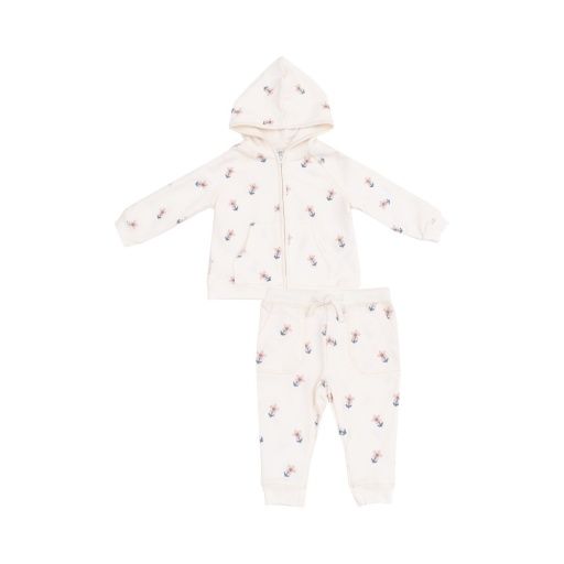 Angel Dear French Terry Hoodie And Jogger, Color: Danish Daisy  PINK, Size: 6-12M