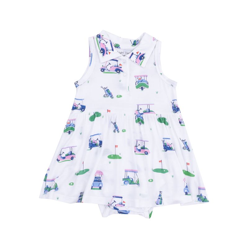 Angel Dear Polo Collar Bodysuit Dress White 
