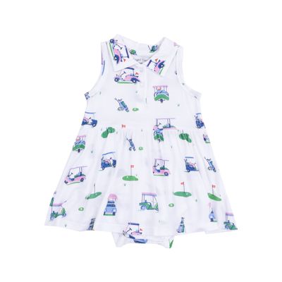 Angel Dear Polo Collar Bodysuit Dress White 