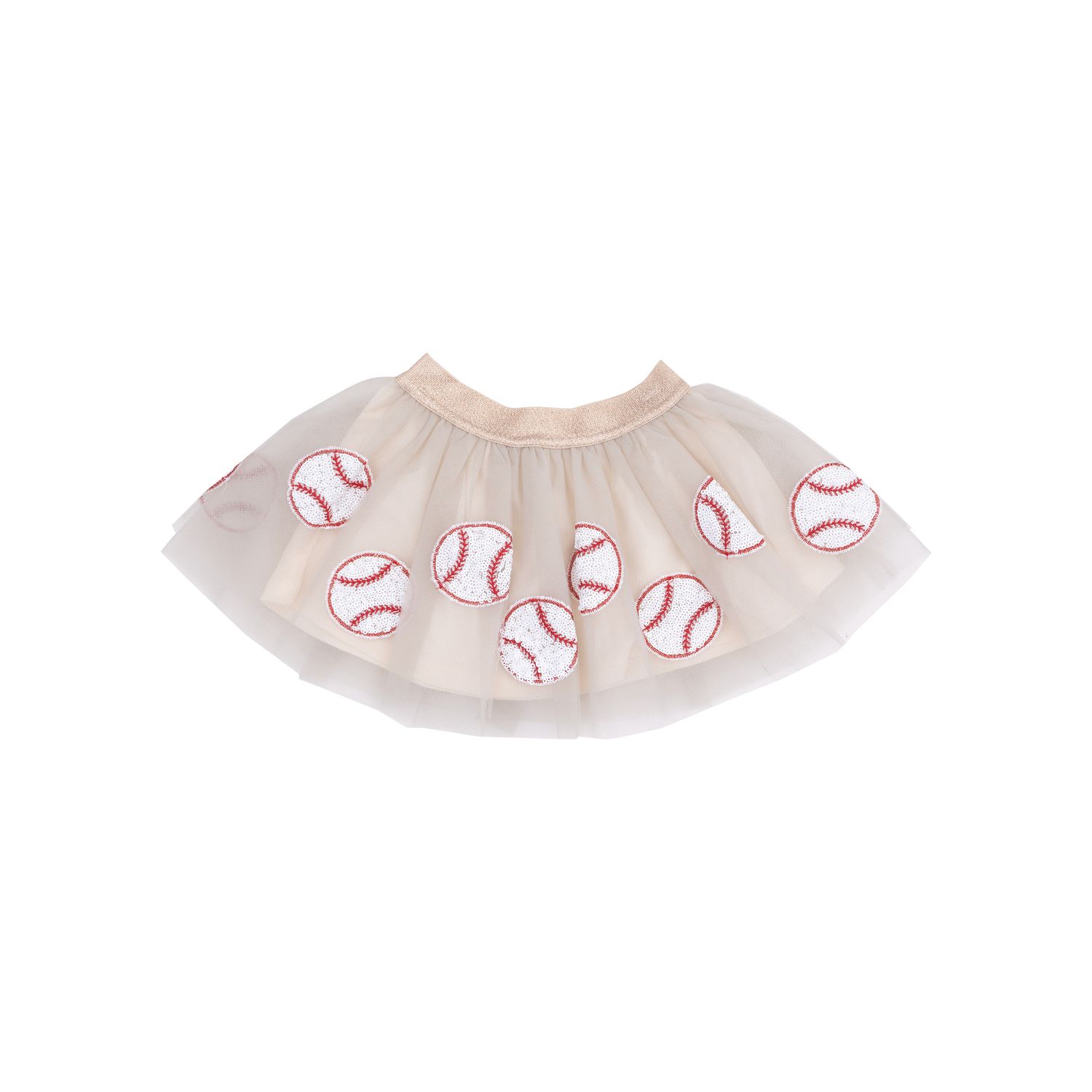 Angel Dear Baseball Tutu Skirt Oat, Color: OATMEAL, Size: 0-12M