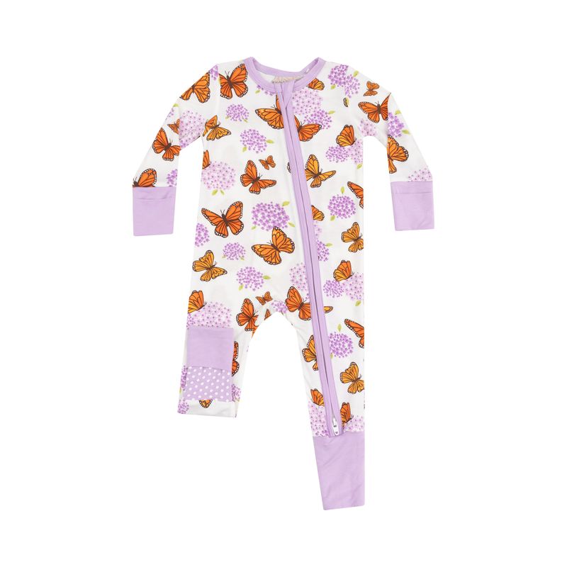Angel Dear 2 Way Zipper Romper Monarch Butterflies