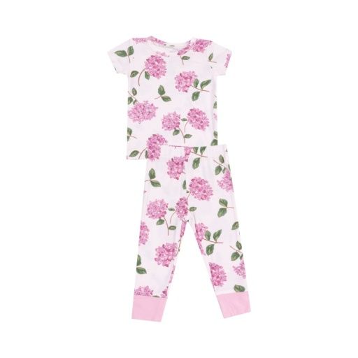 Angel Dear Hydrangeas S/S Loungewear Set, Color: PINK, Size: 12-18M