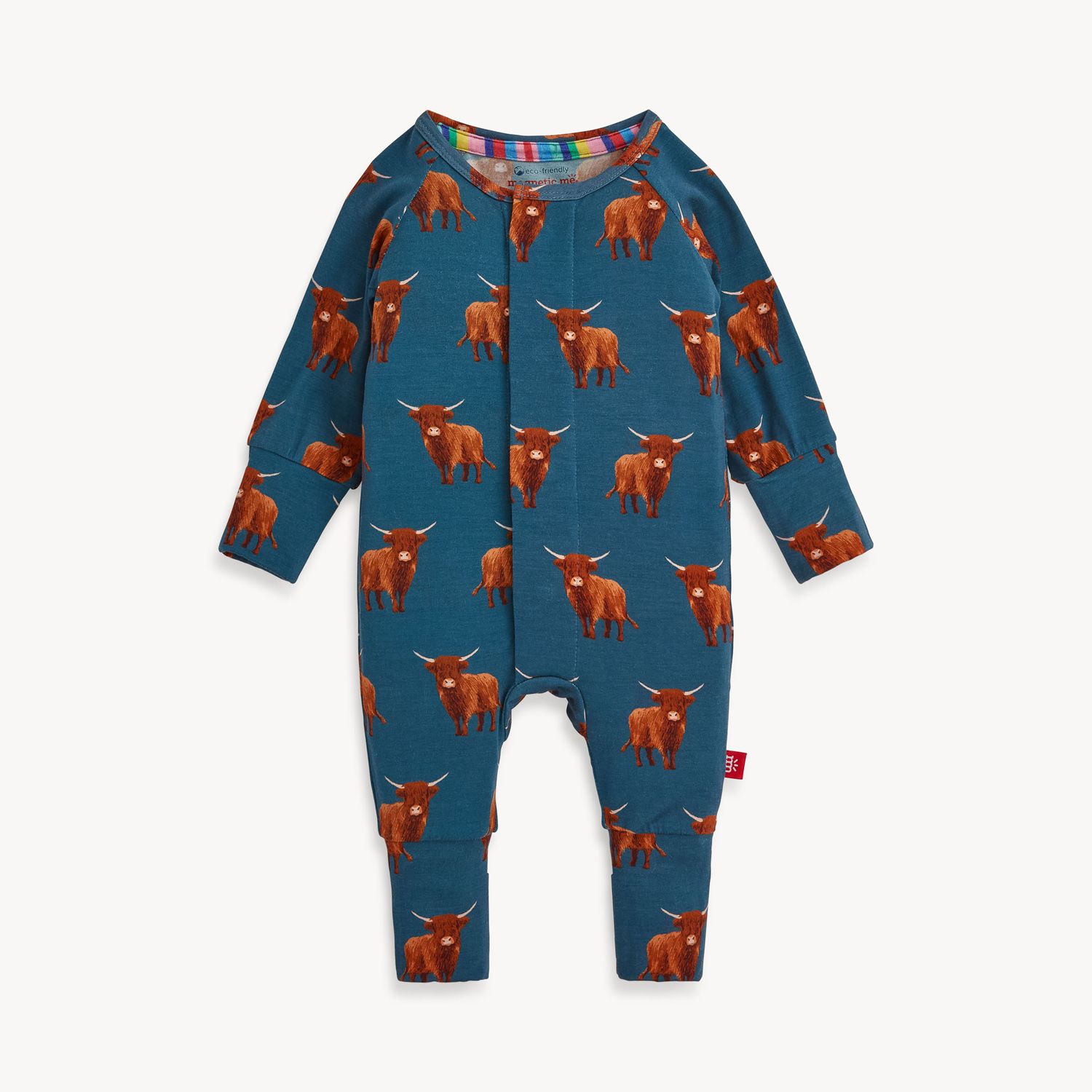 Magnetic Me WORD TO YOUR HERD CONVERTIBLE COVERALL, Size: 3-6M, Color: Blue Brown