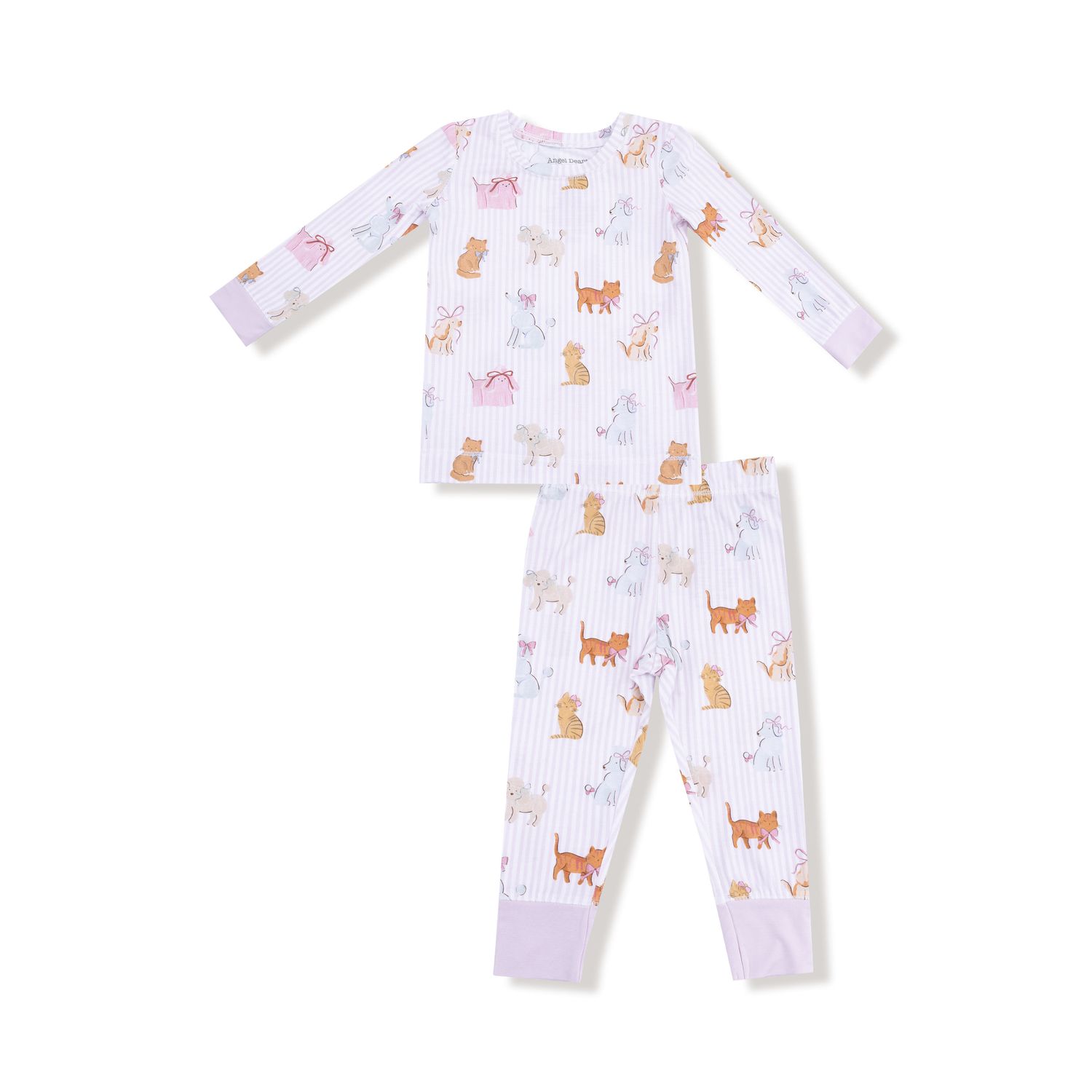Fancy Pets - L/S Loungewear Set, Size: 18-24M, Color: WHITE/LIGHT PURPLE
