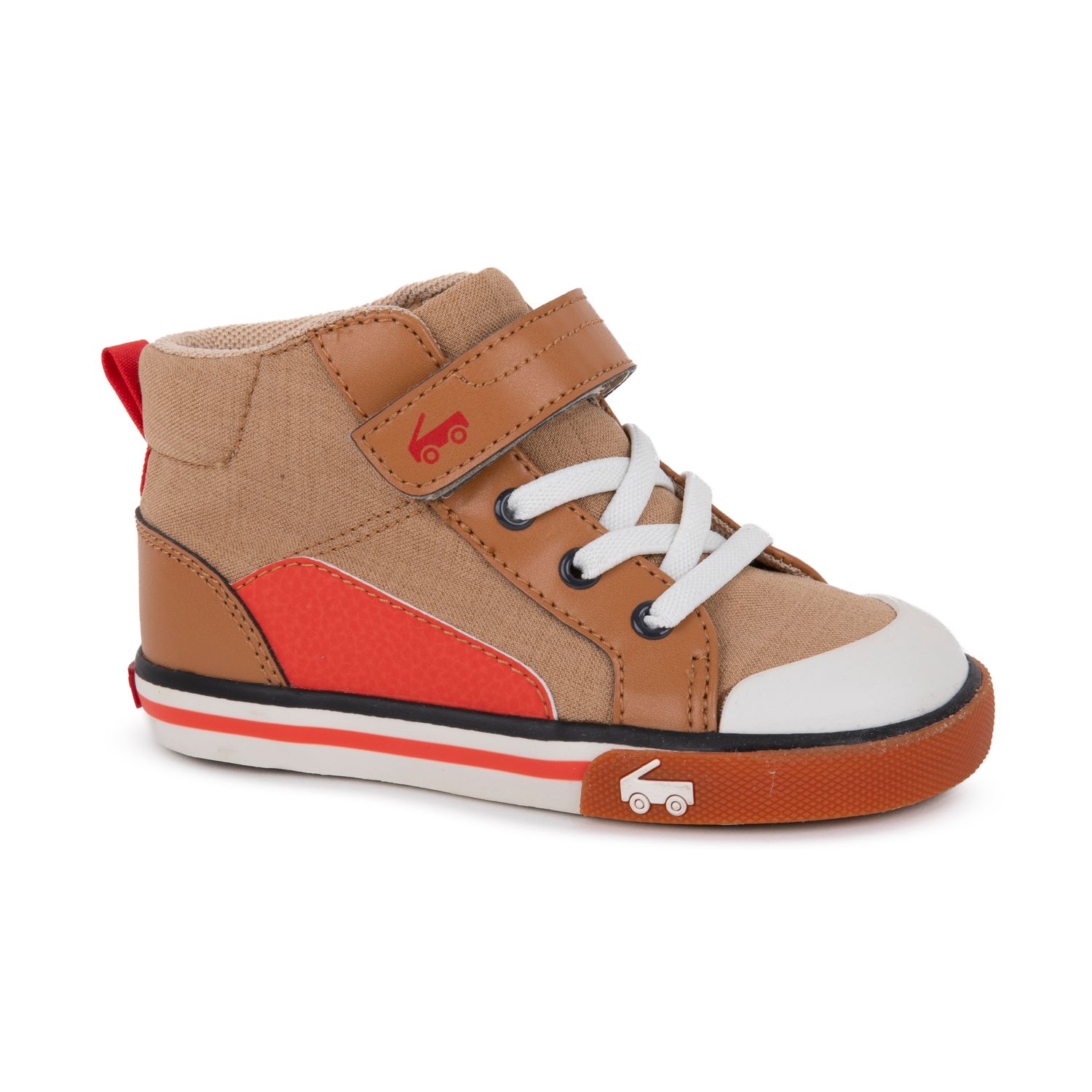 See Kai Run Dayton, Color: Tan/Red, Size: 5