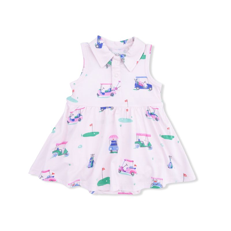 Angel Dear Vintage Golf Carts Pink - Polo Tennis Dress