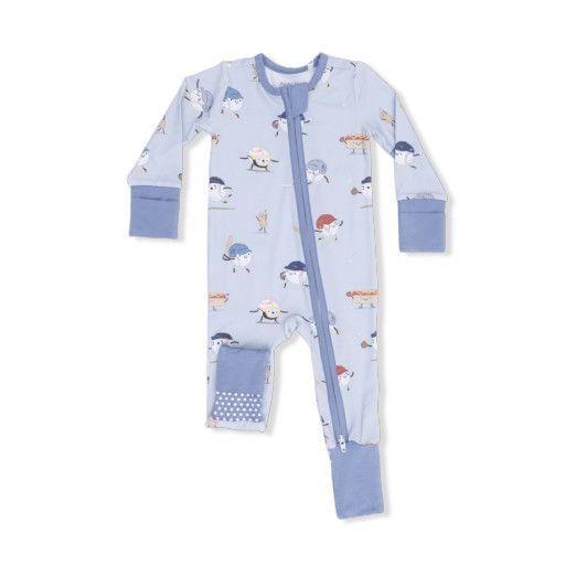 Angel Dear Baseballs Playing Baseball - Convertible Romper, Color: BLUE, Size: 3-6M