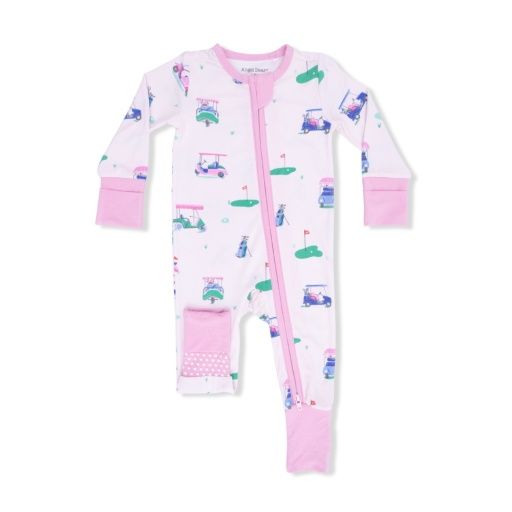 Angel Dear Vintage Golf Carts Pink - Convertible Romper, Color: PINK, Size: 0-3M