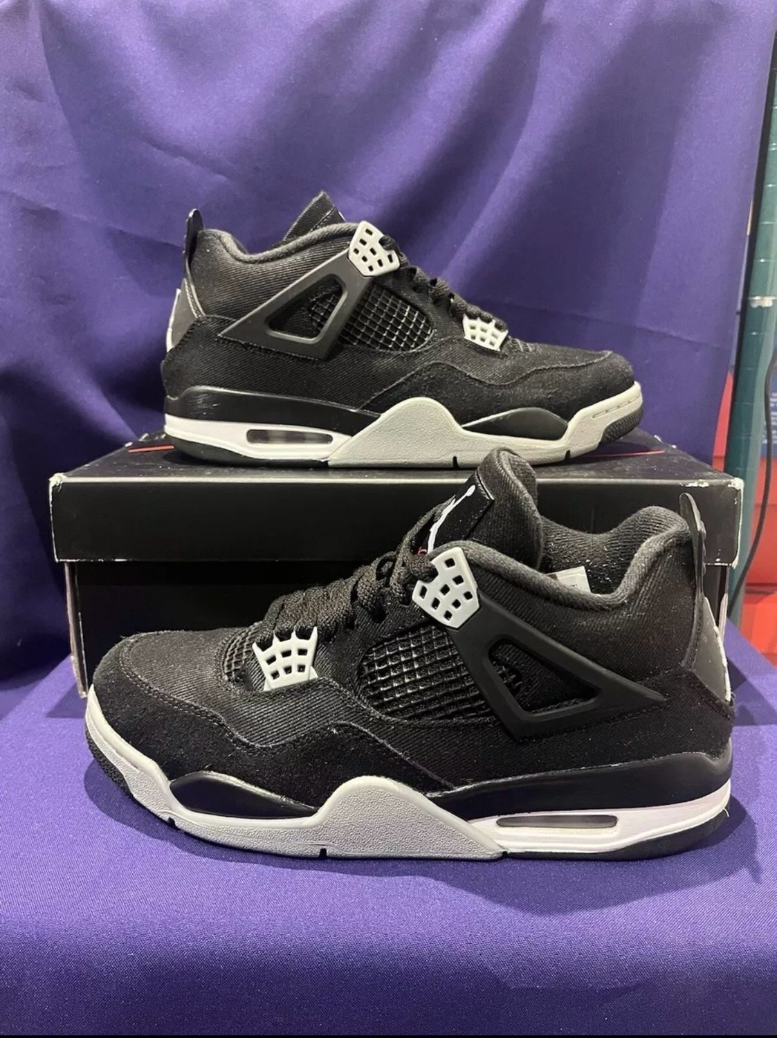 Air Jordan 4 Retro SE Black Canvas Size UK 7 (Pre-Loved)