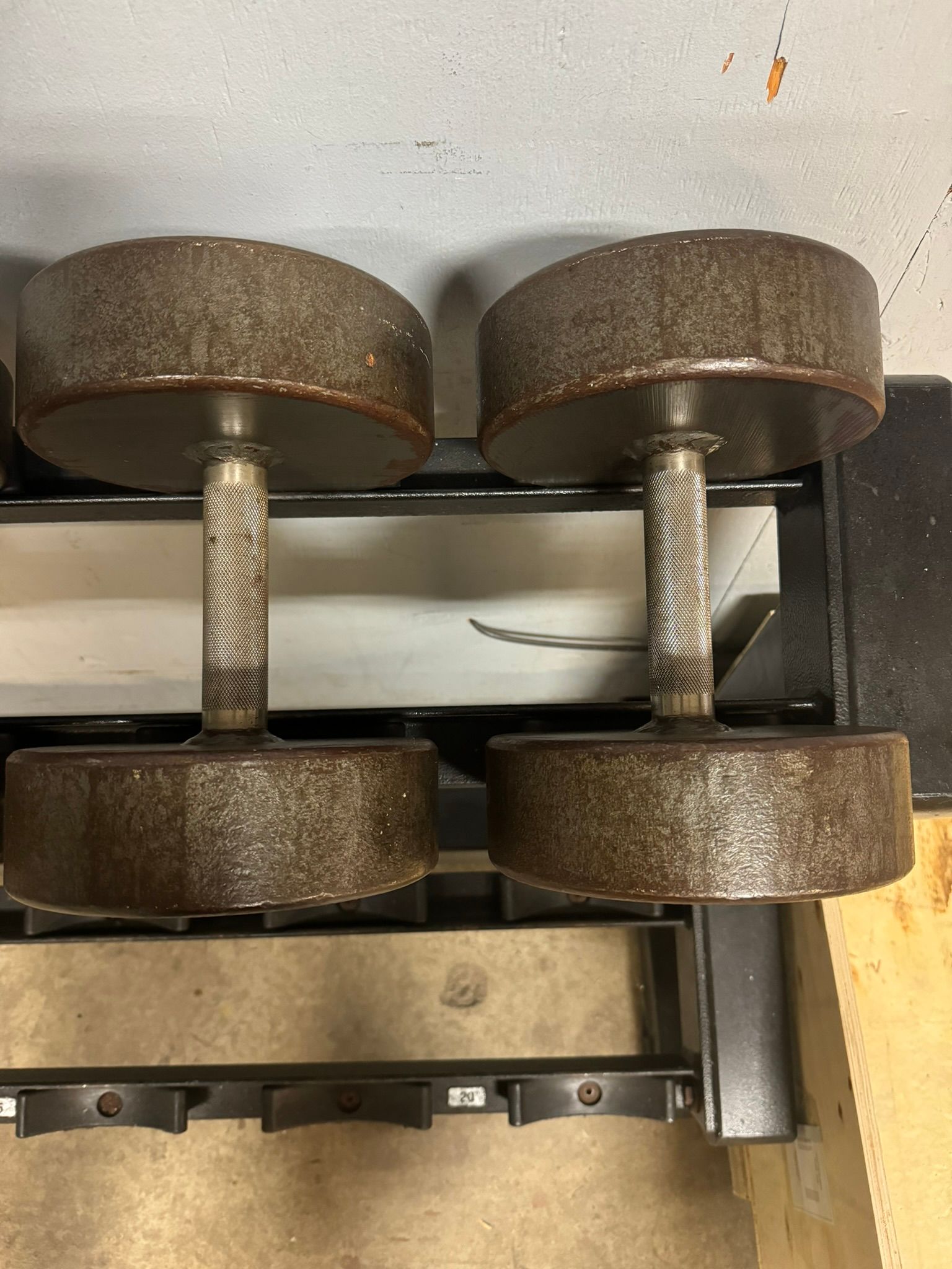 Vintage 75lb Jade Dumbbells