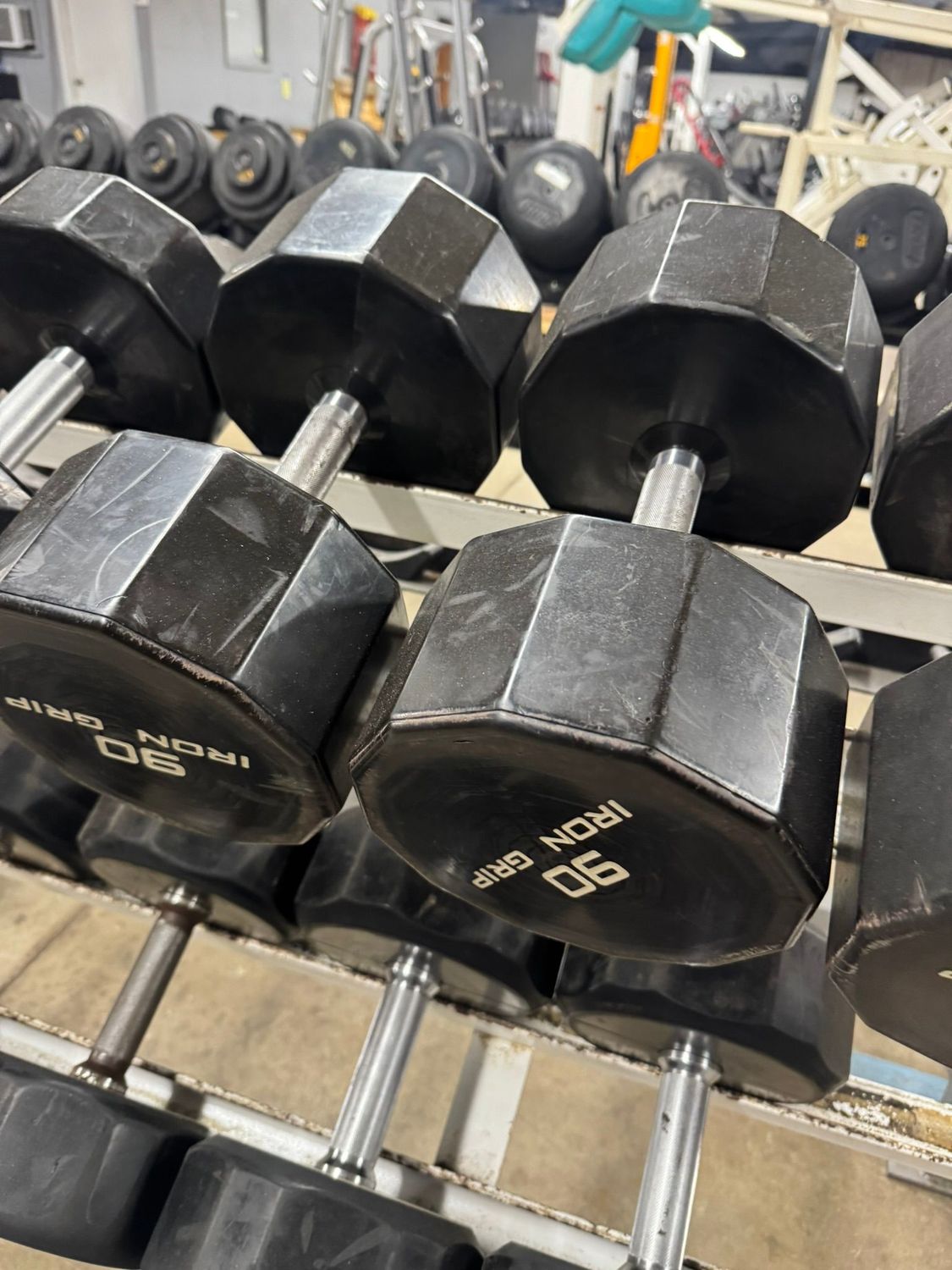 Iron Grip Dumbbells 90lb Pair