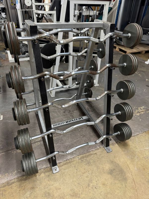 Ez Fixed Weight Curl Bars With Rack