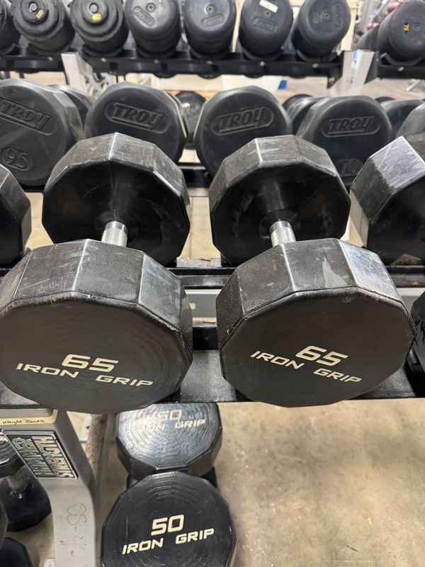Iron Grip 65LB Dumbbell Pair