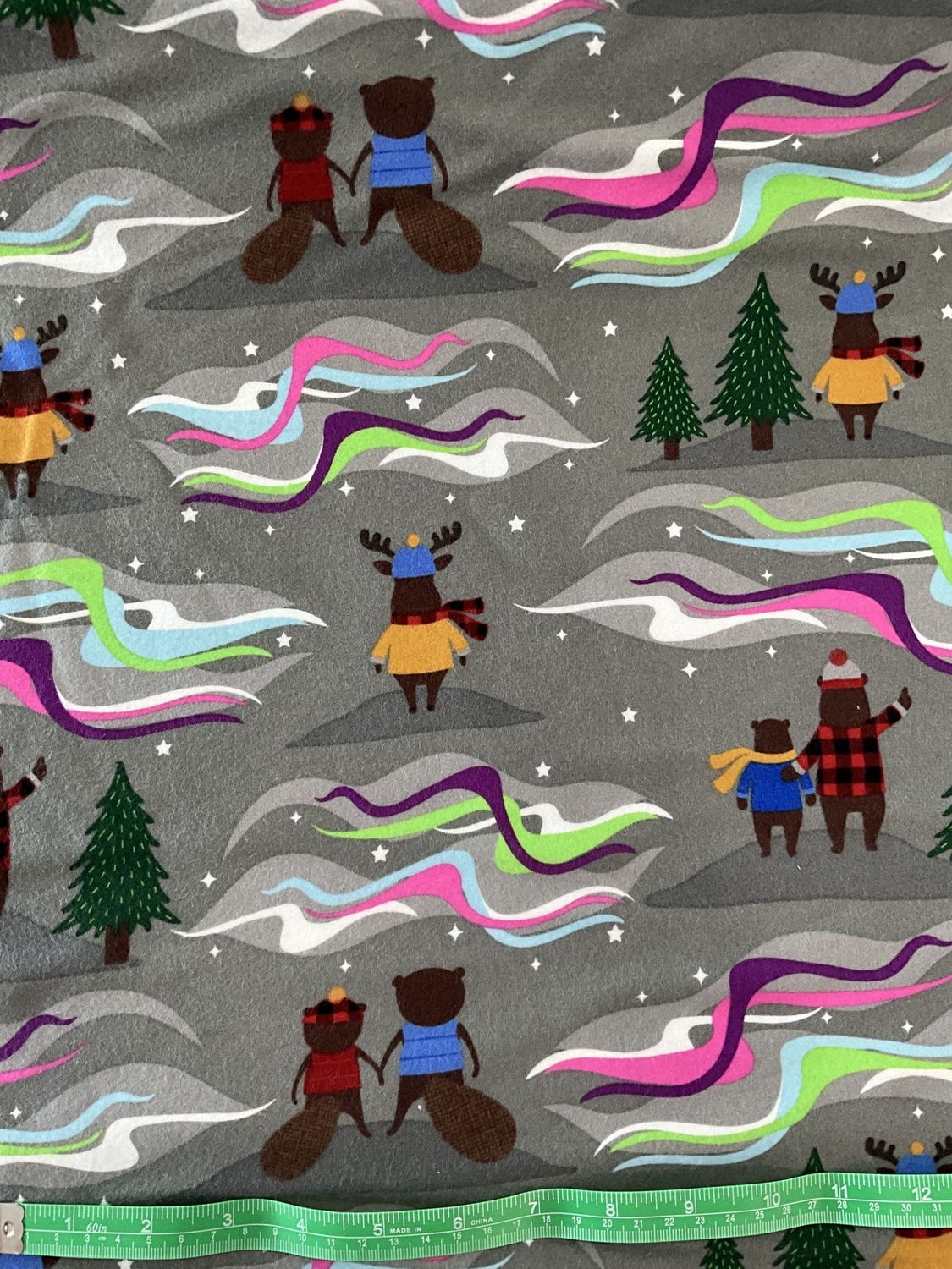 Northern Lights- Graphite Flannel