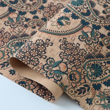 Cork Fabric - 18 x 25 - Western Paisley